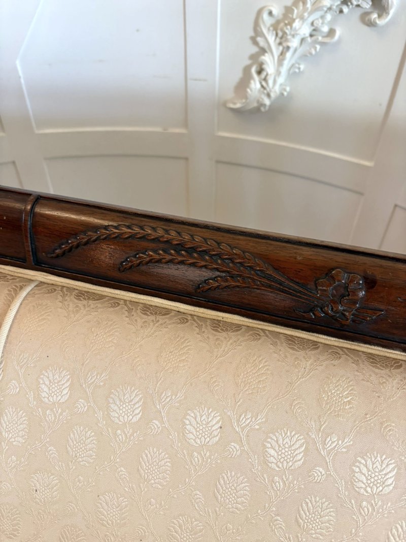 Quality Antique Victorian Regency Style Mahogany Carved Sofa